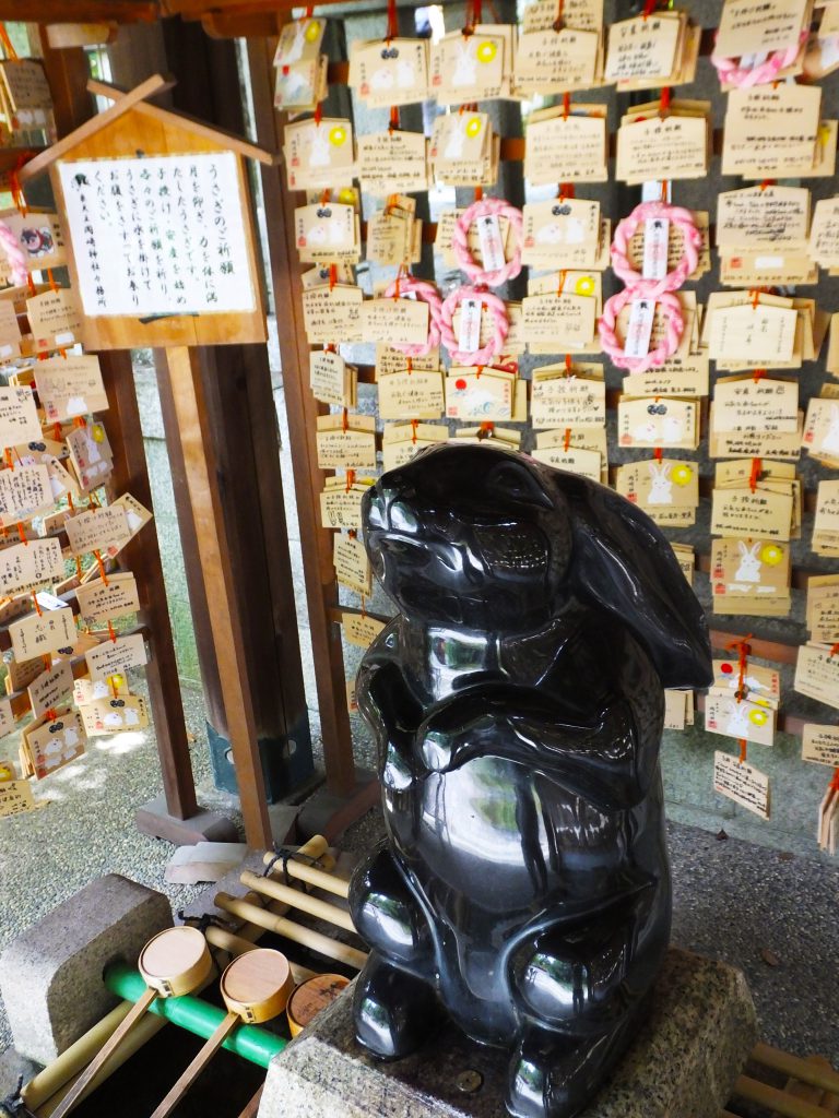 a black rabbit at the chōzuya