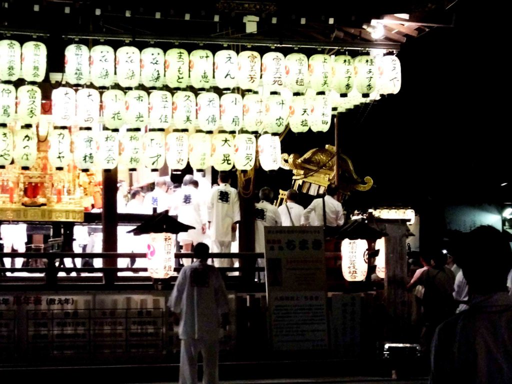 the mikoshi in the shrine