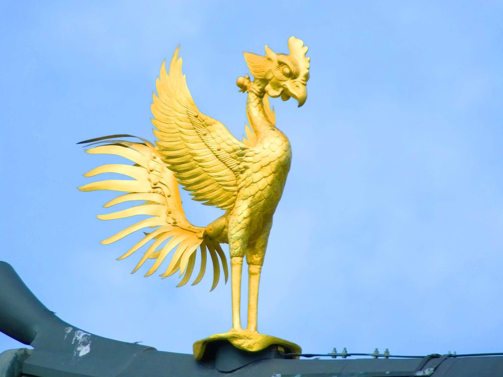 the phoenix adorning the roof now