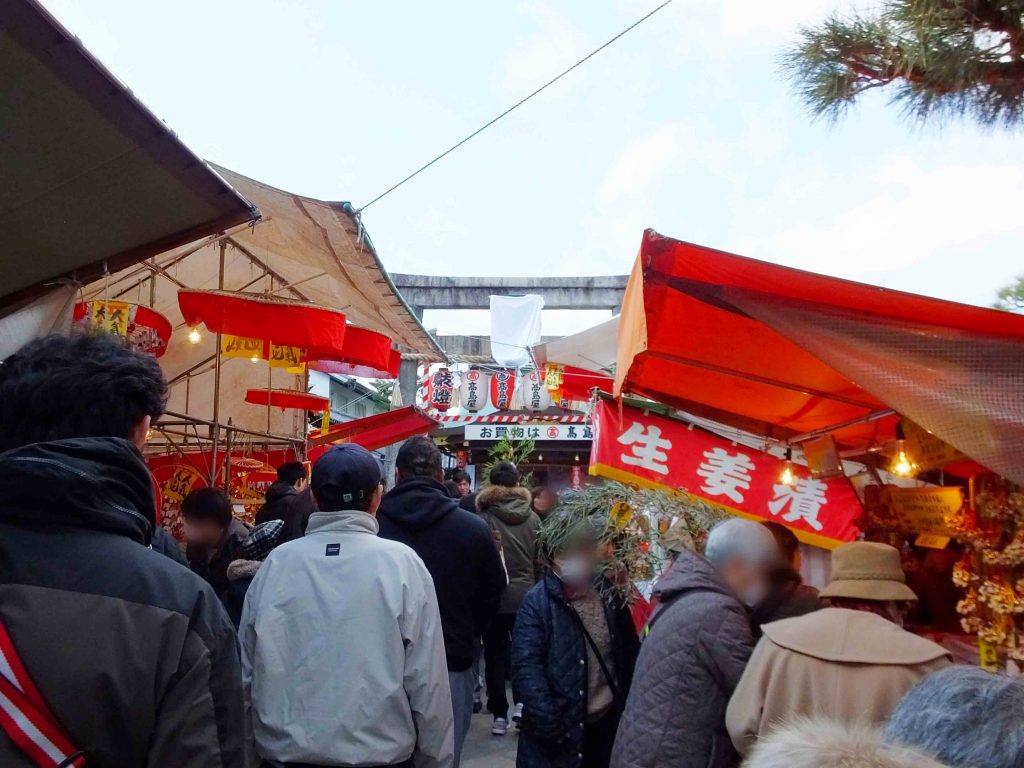 the second torii behind food stalls