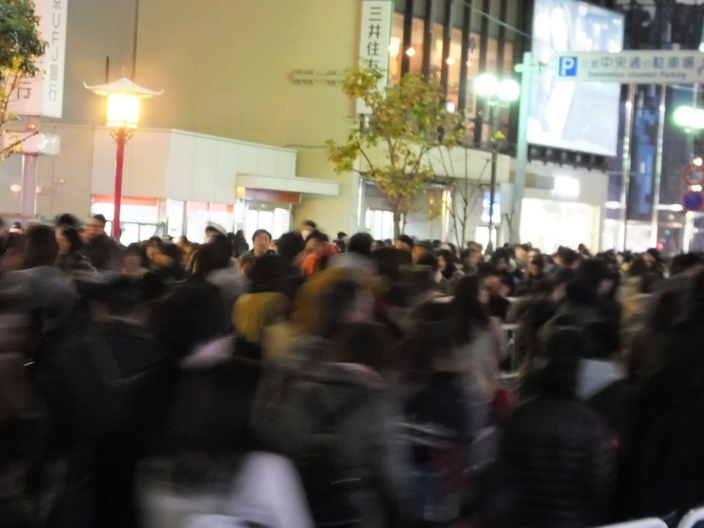 the crowds at Kobe Luminarie (2017)