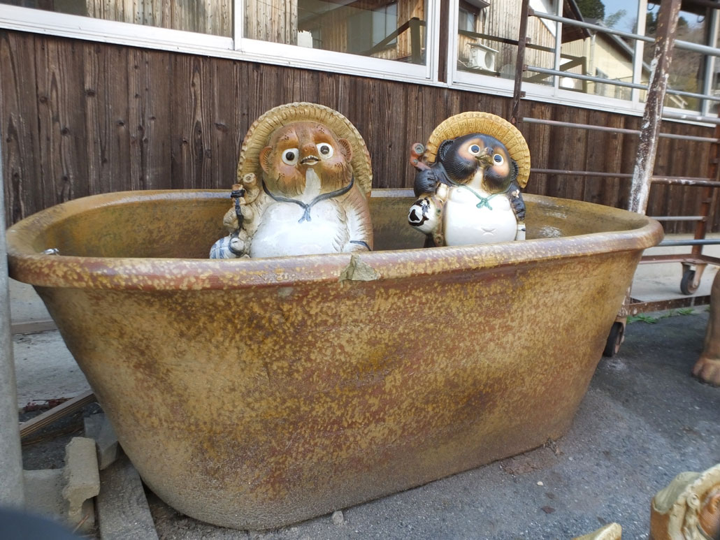 the tanuki pottery at Shigaraki Pottery Village