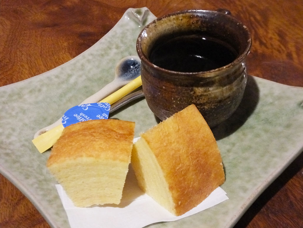 Baumkuchen Cake with coffee